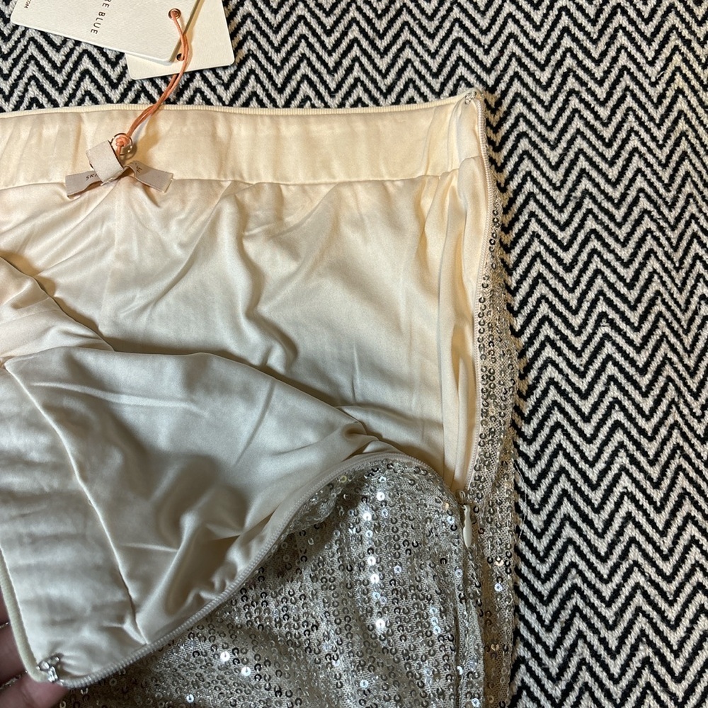Skies are Blue | Sequin Silver Straight Leg Pants | Sz S - Picture 5 of 6
